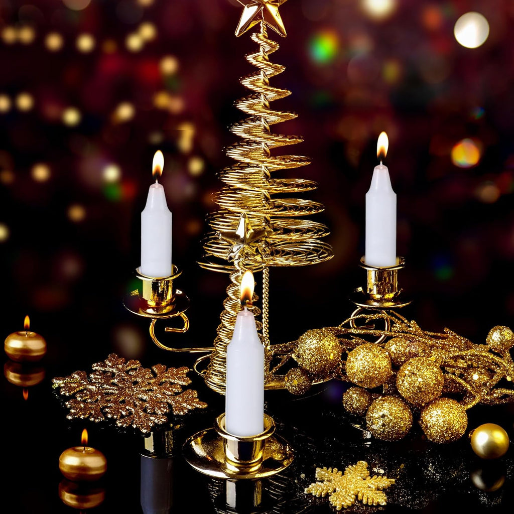 Nuanchu Christmas Tree Candles - 36 Pcs Traditional Wax Candles for Holiday Decor | 4 x 0.8 Inches (White)