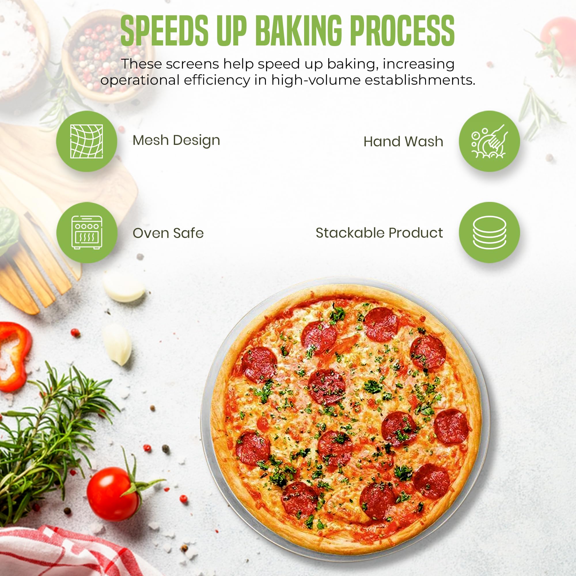 OCS Parts 12-Pack 14-Inch Aluminum Pizza Screen | Commercial Grade Pizza Tray Screen for Home Cooking, Pizzerias and Restaurants