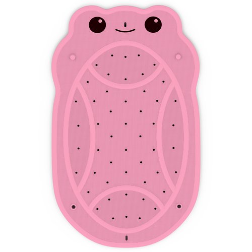 Bathtub Mat Non Slip, Shower Mat for Kids with Natural Rubber no Plastic Smells, Baby Bath Mat for Tub Non Slip with Strong Suction Cups, 30"x18", PVC-Free, Safe Comfortable Fun for Kids, Pink