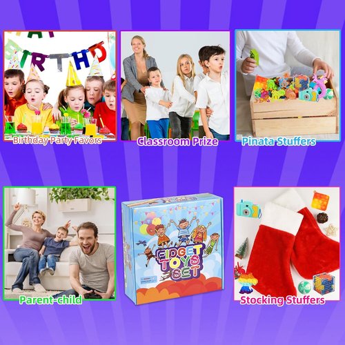 BILLFULL Fidget Toys Bulk - 1000 Pcs Party Favors for Kids | Birthday Gifts & Carnival Prizes
