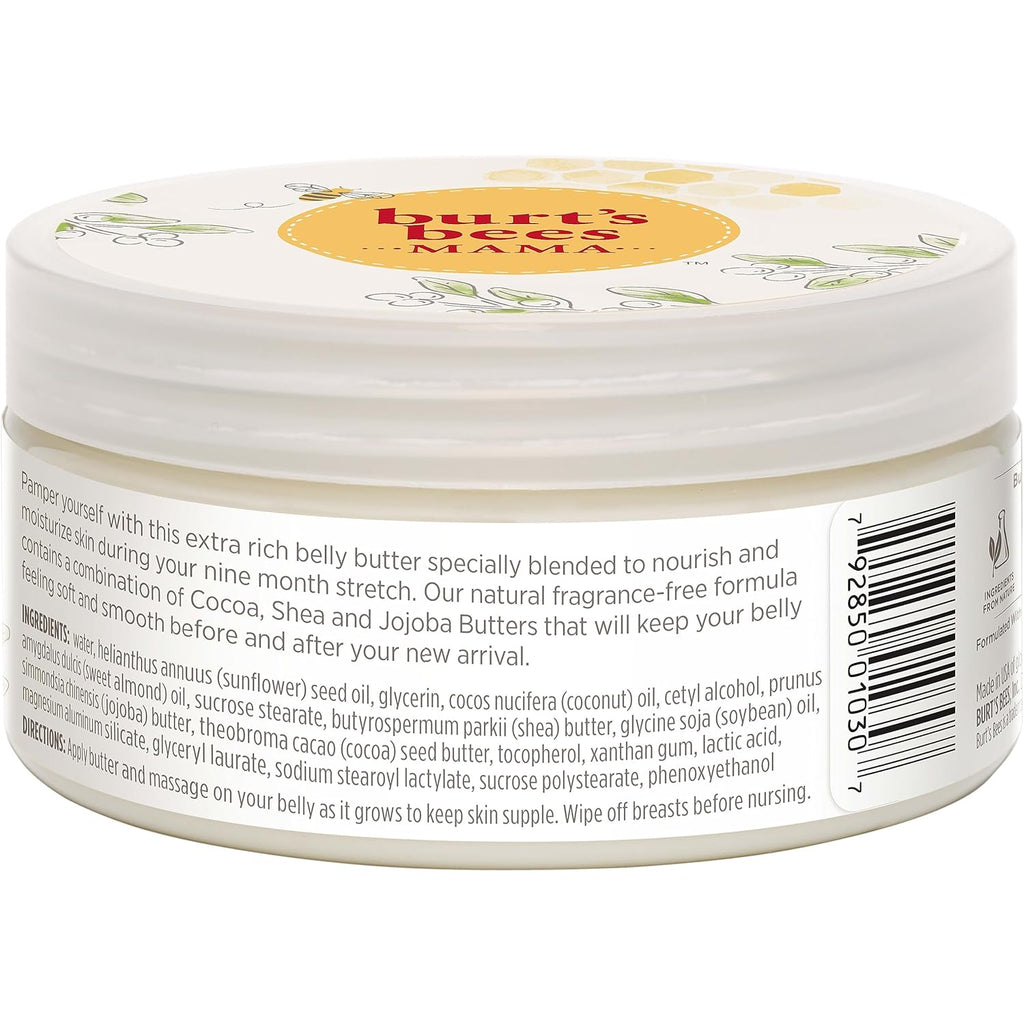 Burt's Bees Mama Belly Butter - Stretch Mark Cream for Pregnancy & Postnatal Care | 6.5 Oz Tub