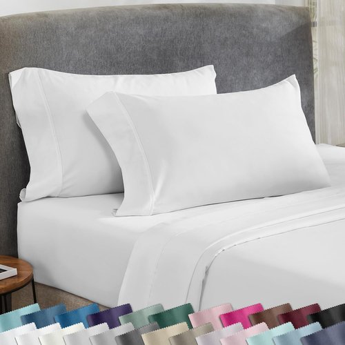 California Design Den King Size Pillowcase Set - 400 Thread Count 100% Cotton Sateen, Soft & Breathable - Antique White
