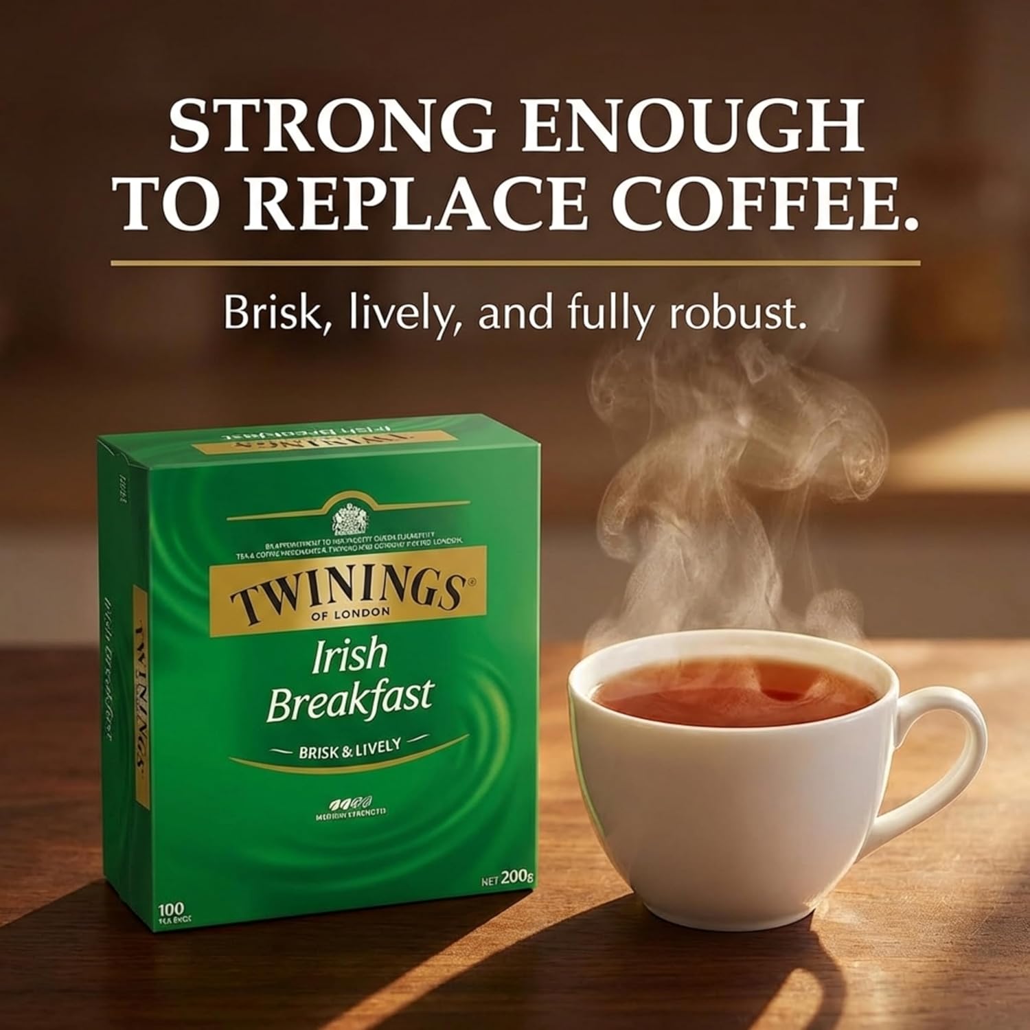 Twinings Irish Breakfast Tea Bags - Classic Flavor, 100 Count Pack for Energizing Mornings