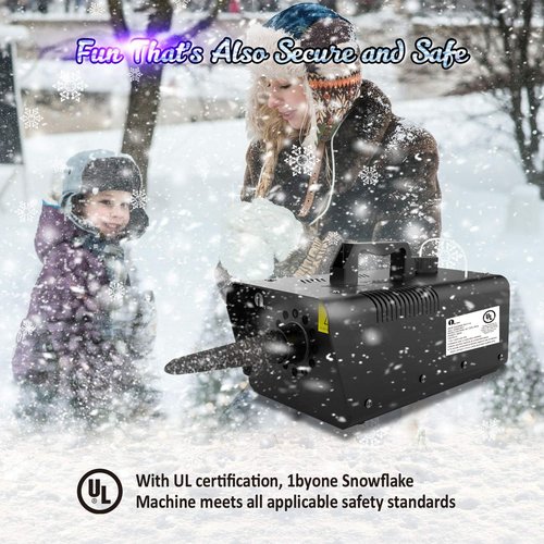 1byone 650W Snow Machine - Wired Remote Control for Kids' Parties & Parades | Fun Winter Experience