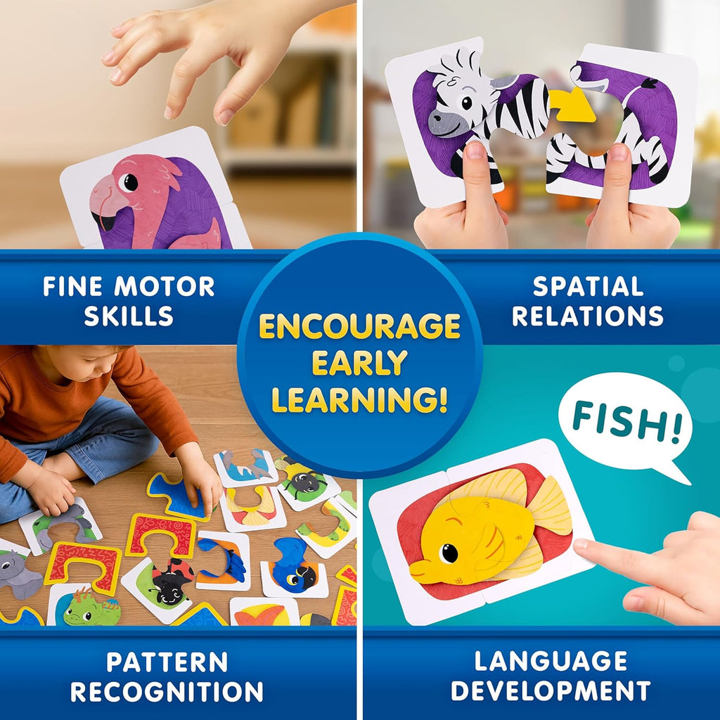 National Geographic Kids Animal Puzzle Games - 50 Matching Cards for Fun Early Learning | Portable Game Set