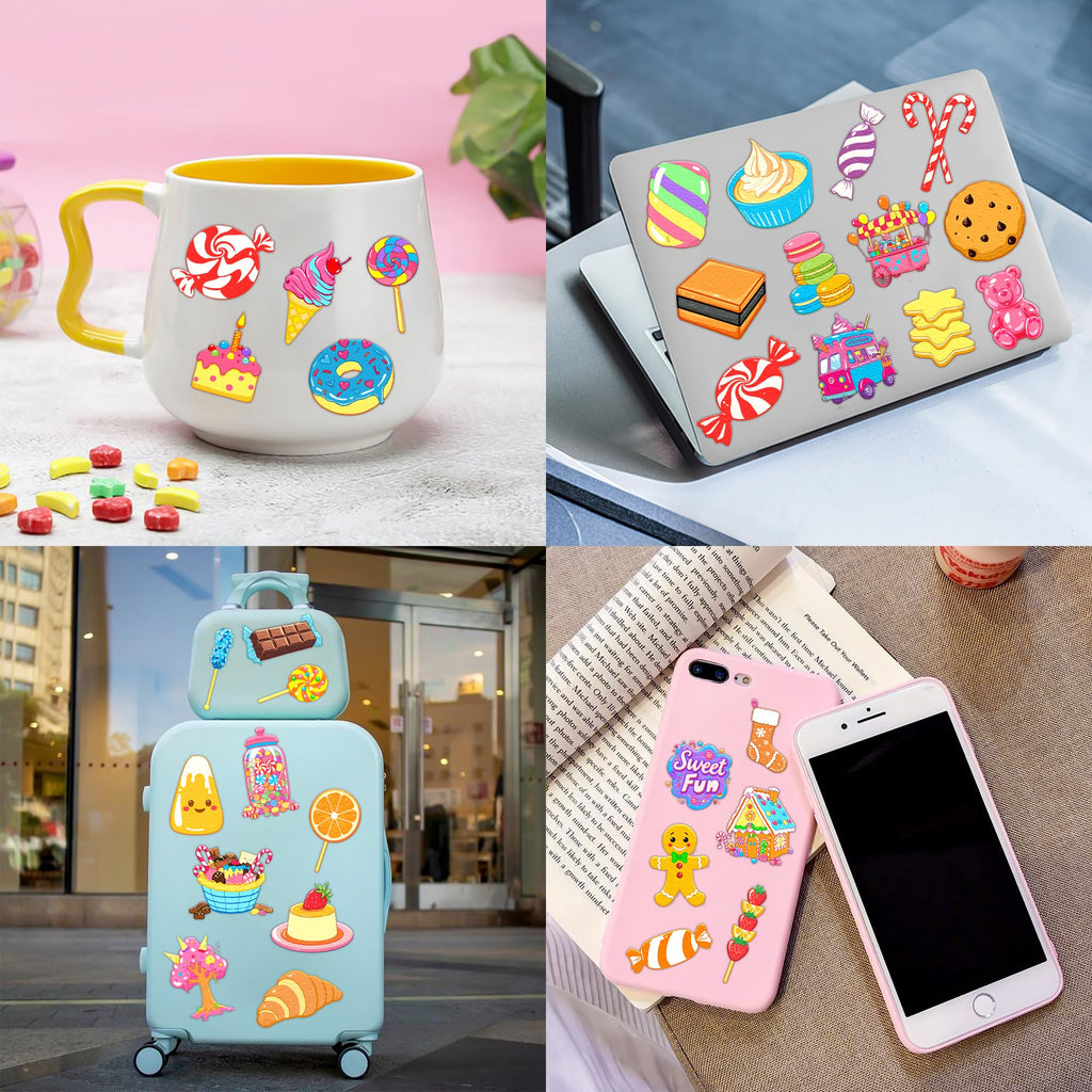 96 PCS Pre-Cut Candy Temporary Tattoos for Kids Birthday Party Favors
