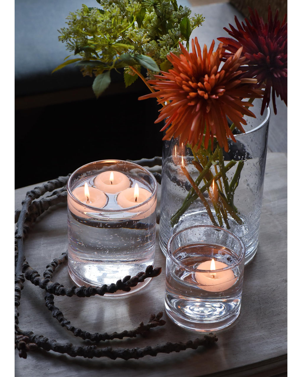 ARIAMOTION Glass Candle Holders Set, Hurricane Vase Centerpieces for Pillar Votive Flower,Clear Seeded Bubbles Cylinder Bulk, Mother's Day Birthday Gift,3 Sizes 8 Inch 5 Inch 3.5 Inch Height
