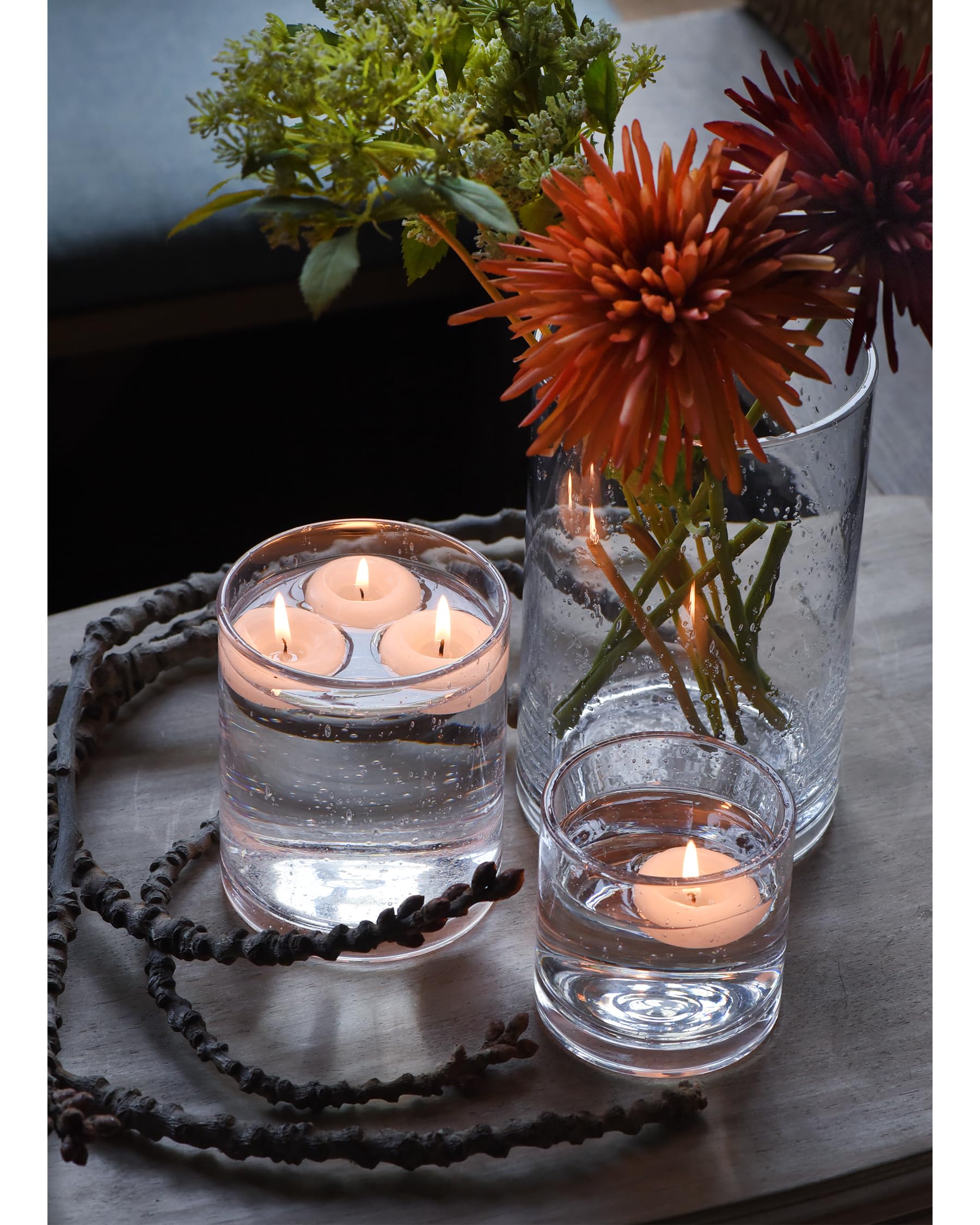 ARIAMOTION Glass Candle Holders Set, Hurricane Vase Centerpieces for Pillar Votive Flower,Clear Seeded Bubbles Cylinder Bulk, Mother's Day Birthday Gift,3 Sizes 8 Inch 5 Inch 3.5 Inch Height