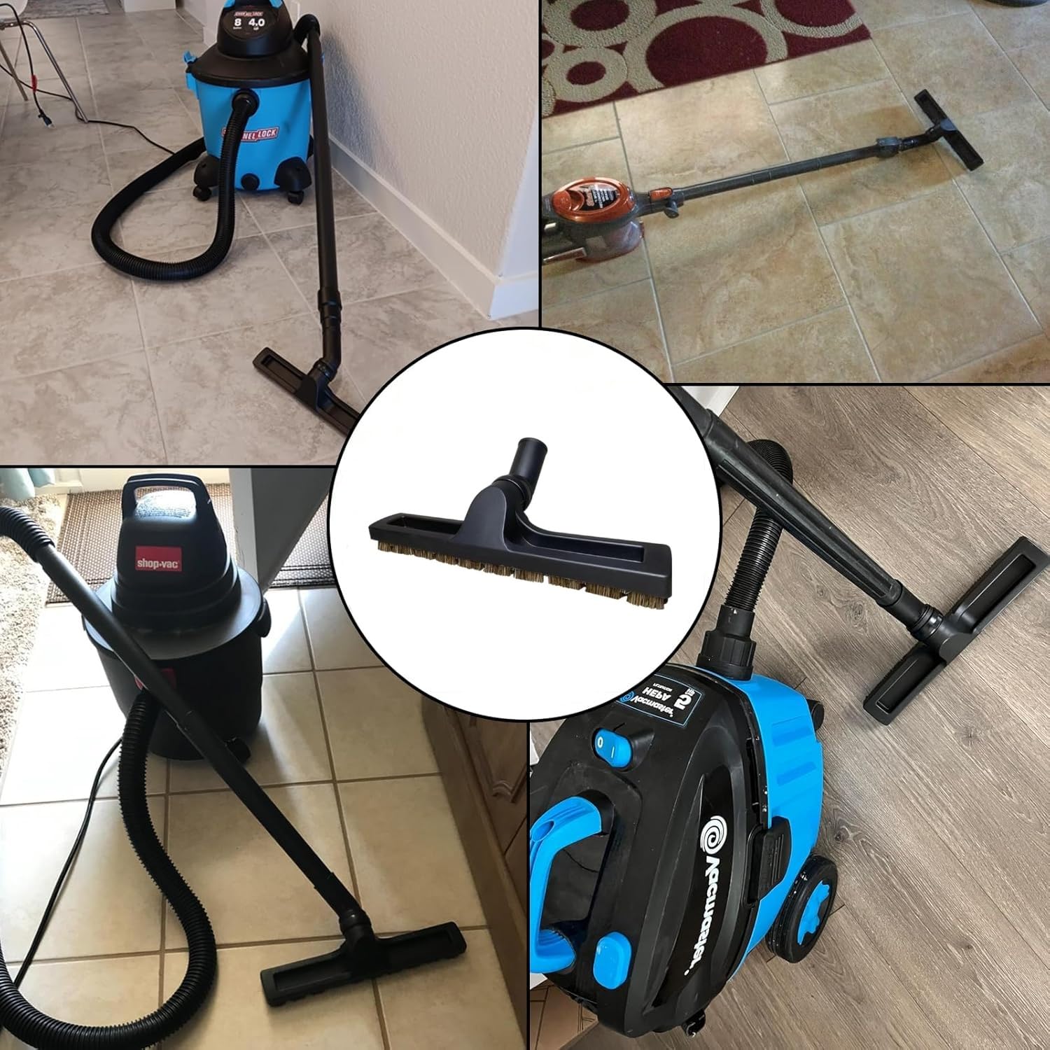 AOMUCH 12" Universal Vacuum Cleaner Attachment 360° Swivel Floor Brush Tool 1.25" 32mm ID Vacuum Brush Accessorie