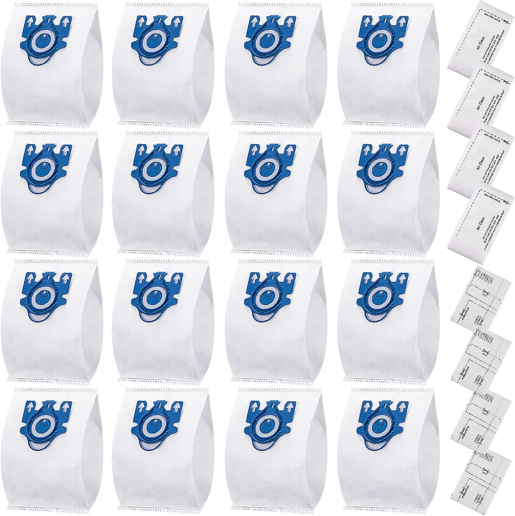 Miele 16-Pack AirClean 3D GN Vacuum Cleaner Bags - Compatible with Classic C1, Complete C1-C3 & More