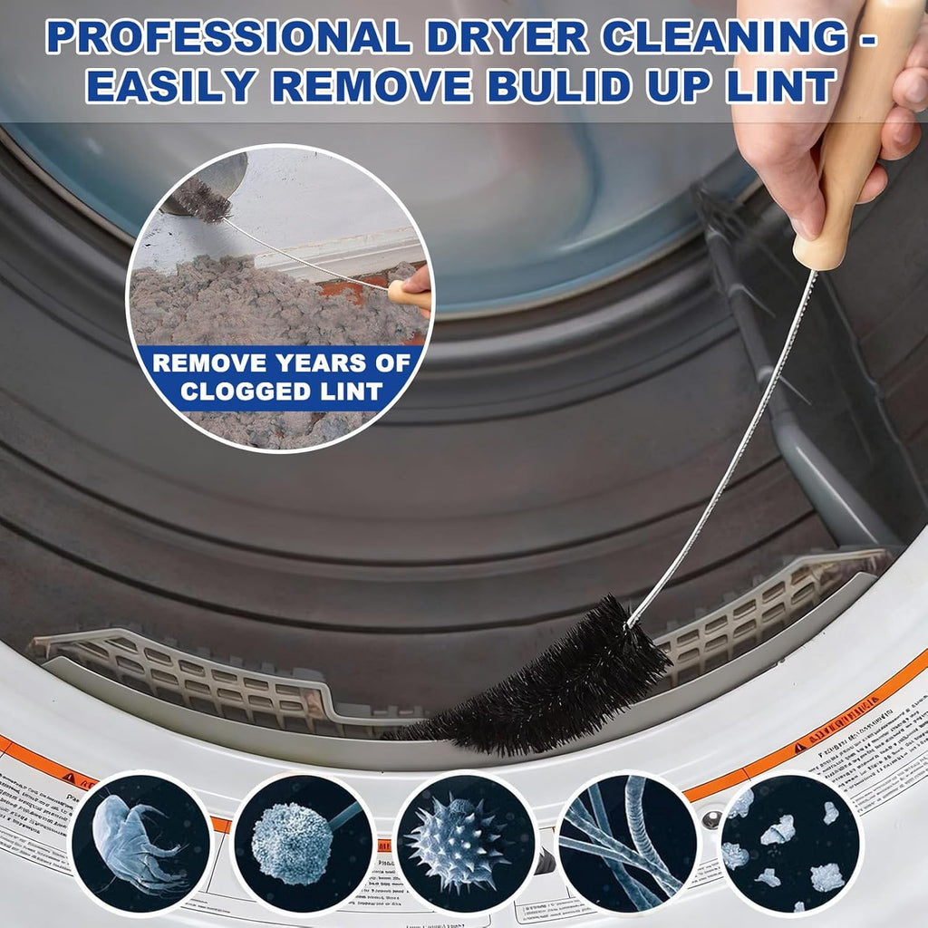 Sealegend Dryer Vent Cleaner Kit - 2 Flexible Lint Brushes & Vacuum Hose Attachments | Black