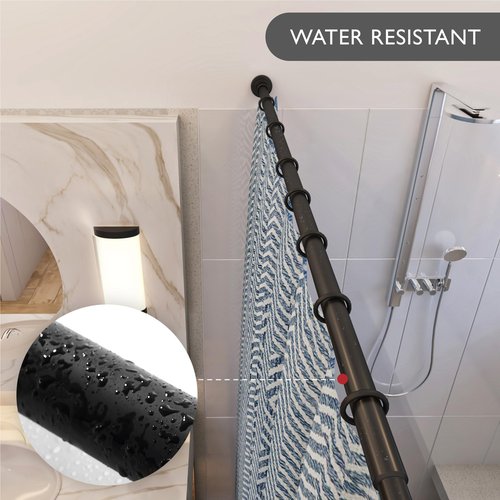 Design House Adjustable Shower Rod, 42-Inch to 72-Inch, Design House Heavy Duty Shower Curtain Rod, Expandable, Non-Slip, Matte Black, 582775