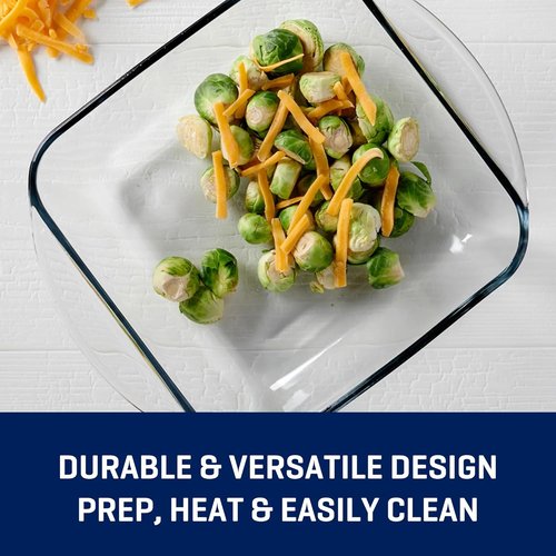 8" x 8" Glass Cake Pan by [Brand Name] - Oven Safe, Dishwasher & Microwave Safe for Easy Cleanup