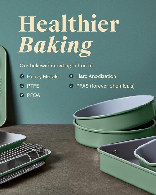 Caraway Non-Stick Ceramic Baking Sheet Duo - Non-Toxic, PTFE & PFOA Free - Ideal for Baking & Roasting - Large (18" x 13") - Slate