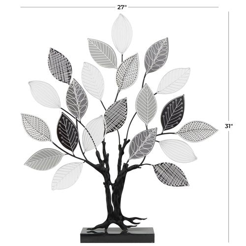 Deco 79 Metal Tree Decorative Sculpture Home Decor Statue, Accent Figurine 27" x 4" x 31", Black