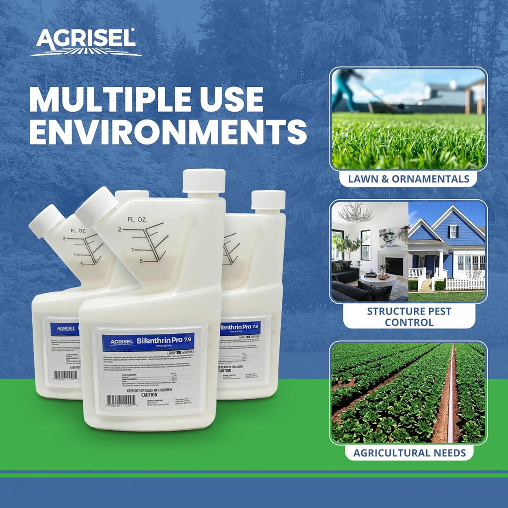 Agrisel Bifenthrin Pro Insect Control - Safe for Plants & Crops, 1 Gallon with 3-Pack Gloves