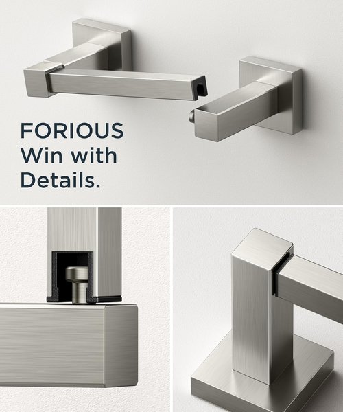 FORIOUS Toilet Paper Holder - Rustproof Stainless Steel Double Post Pivoting Design | 2-Pack Square