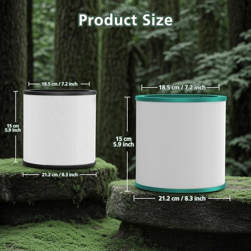 TP01 TP02 Filter Replacement Compatible with Dyson Pure Cool Link TP01 TP02 TP03 AM11, Dyson BP01 Tower Purifier, Part no 968126-03, Pack of 2