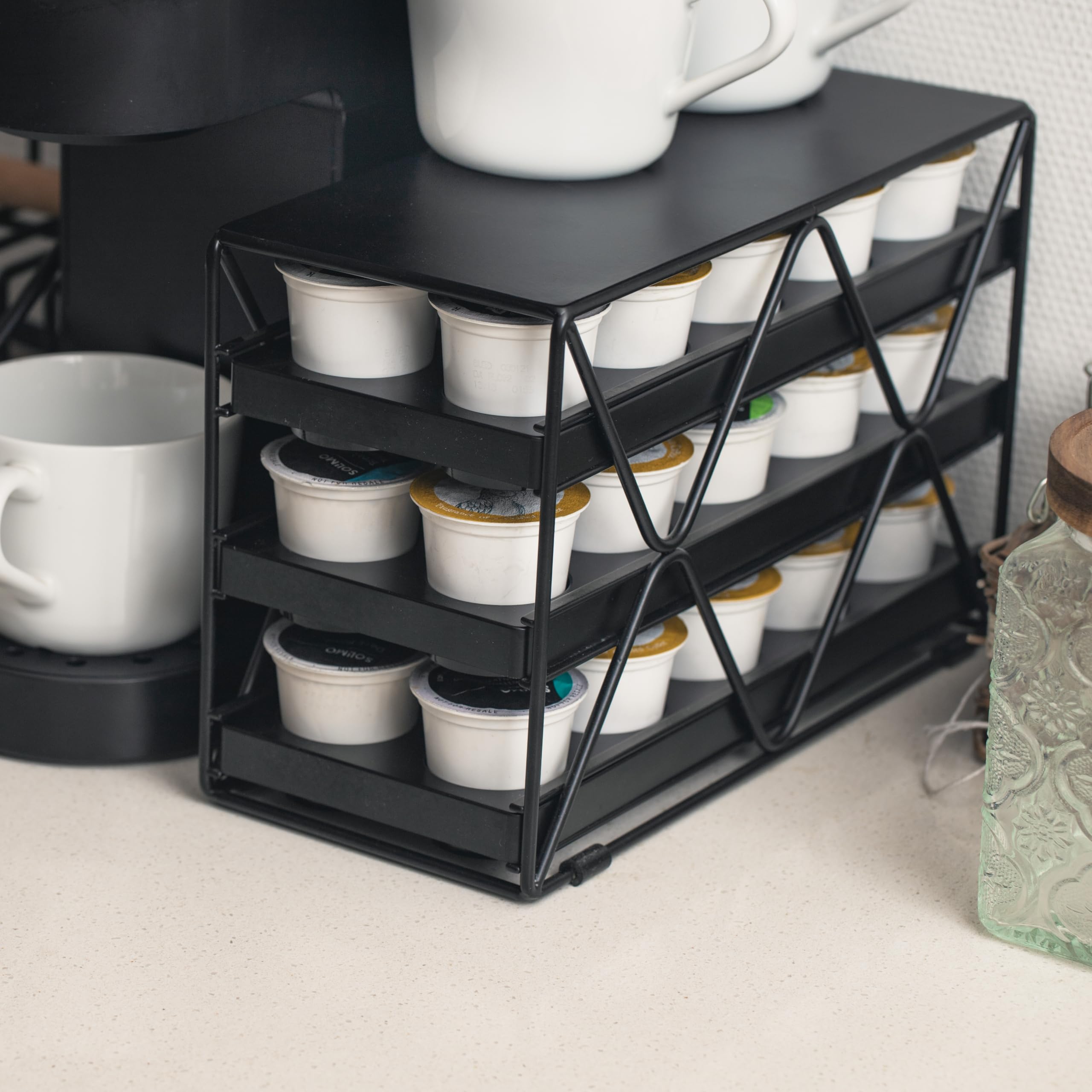 MEAERTON 3 Tier Coffee Pod Holder for KCup Organizer Save Space Countertop Kitchen(30 Pods )