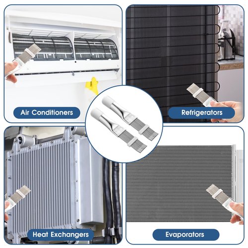 cobee 2 Pcs Air Conditioner Fin Comb, AC Fin Comb Straightener Cleaner Coil Brush, Adiator Fin Cleaning Refrigerator Tool, Evaporator Radiator Repair Clean Tool