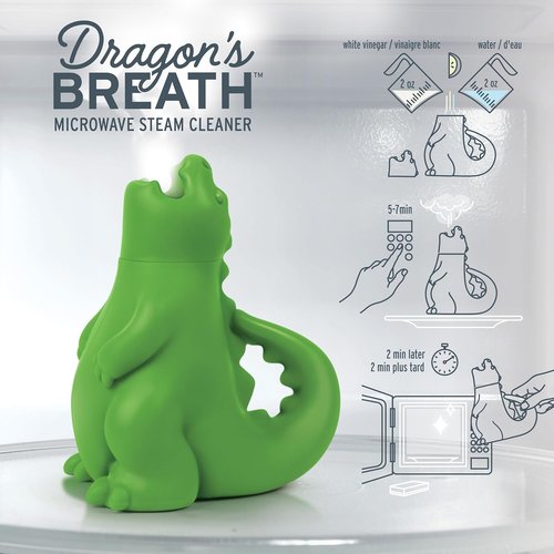 Genuine Fred Dragon's Breath Microwave Steam Cleaner - BPA-Free Silicone Design | Fun & Effective Kitchen Gadget