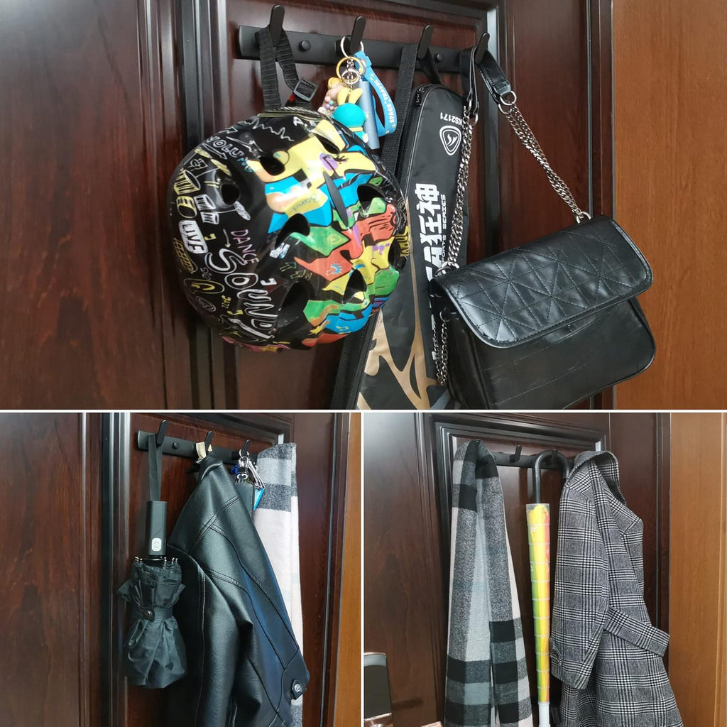ULIBERMAGNET Heavy-Duty Magnetic Hooks - Strong Rubber Hangers for Coats, Towels & Bags | Matte Black (4 Hooks)
