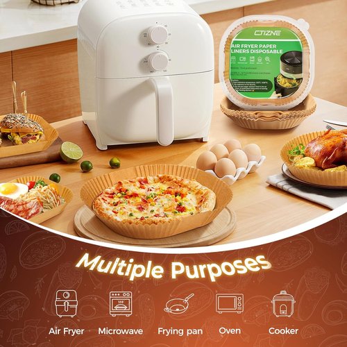 Air Fryer Liners - 100 PCS Non-Stick Waterproof Parchment Paper | 8" Square for 5-8 QT Air Fryers