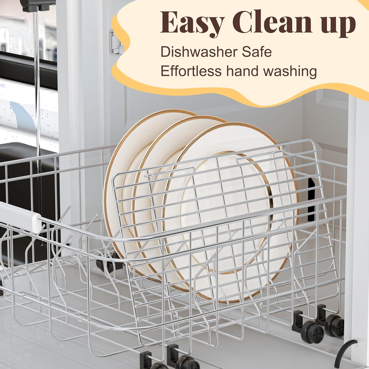 Skiennix Cooling Racks - 3-Tier Stackable Wire Baking Rack for Oven Cooking & Grilling - Dishwasher Safe, Silver