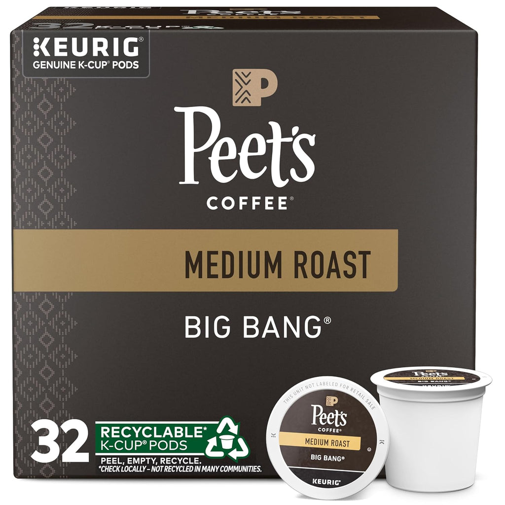 Peet's Coffee Medium Roast Single Serve Pods - 100% Arabica Big Bang Flavor, 32 Count