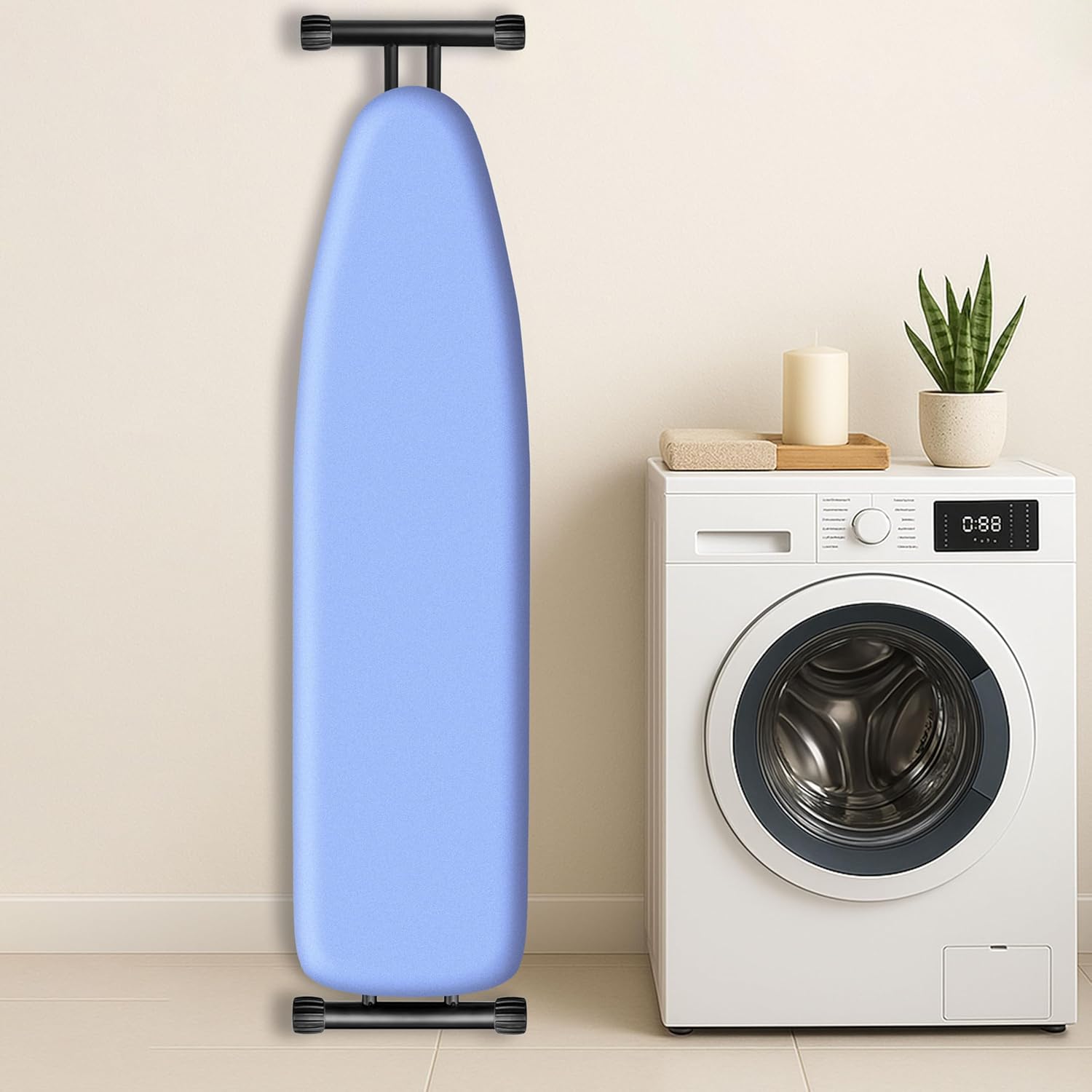 Skiennix Ironing Board Cover - Extra Thick Cotton Pad, Scorch Resistant, Heatproof Blue, 15x54 Size