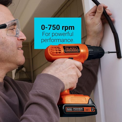 BLACK+DECKER 20V MAX POWERCONNECT Cordless Drill Driver - 30 Piece Bit Set, Battery & Charger Included