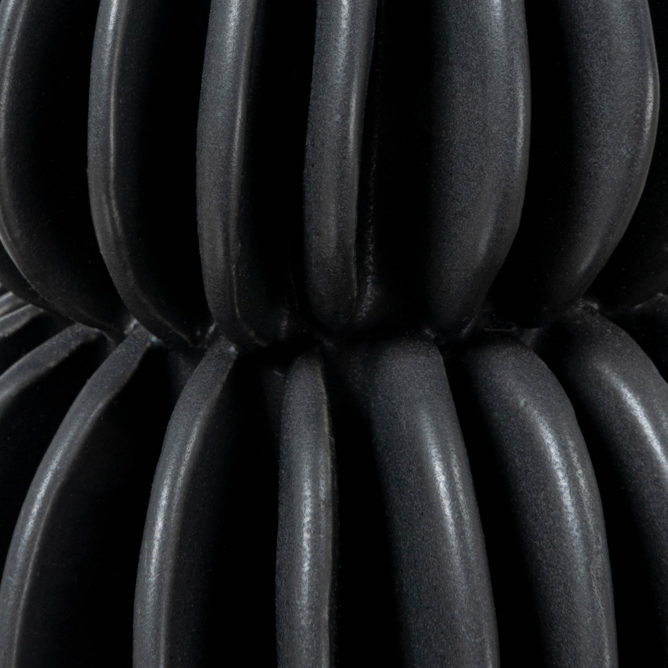 Bloomingville Decorative Pleated Stoneware Vase, Black