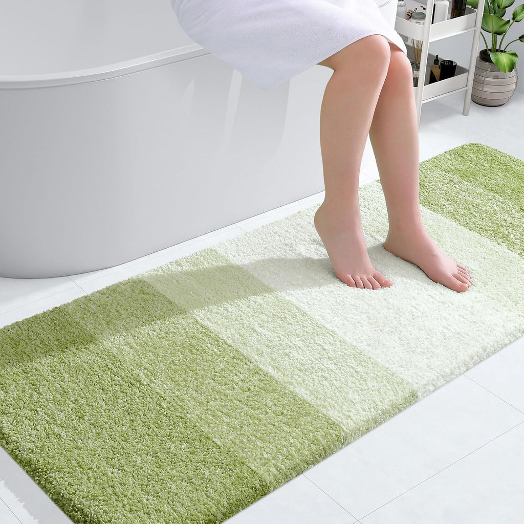 OLANLY Bathroom Runner Rug - Extra Soft Microfiber Mat with Rubber Backing | Quick Dry, 59x24, Mustard Yellow