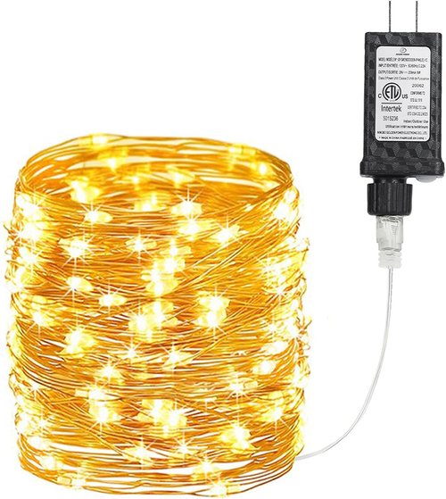 Joomer Fairy String Lights - 33FT 100 LEDs Indoor/Outdoor Copper Wire Lights | Warm White for Parties & Weddings