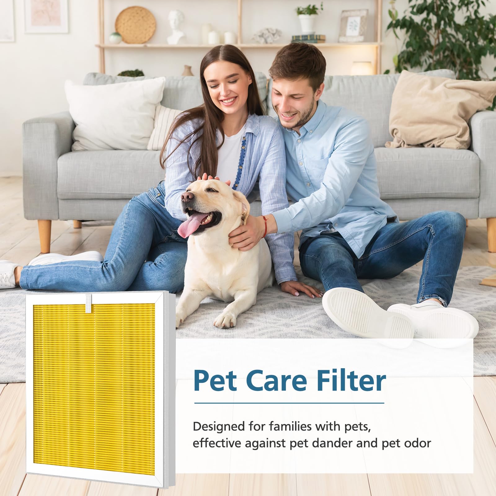 G3 Pet Care Filter Compatible with AMEIFU G3 (Sferf-30) Air Purifier and VEWIOR A3 Air Purifier, 3-in-1 HEPA Air Cleaner Pet Filter, Yellow, 2 Pack