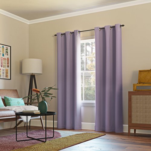Sun Zero Easton Energy Saving Blackout Grommet Curtain Panel, Lavender, 40" W x 63" L (1 Panel)