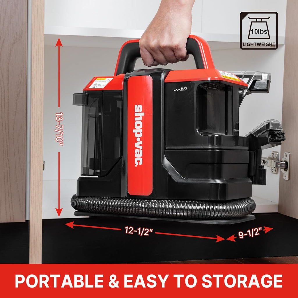 Shop-Vac Portable Carpet Cleaner - Powerful Spot Cleaner for Pet Stains | Lightweight & Versatile for Sofa, Rugs, Mattresses, and Car Seats
