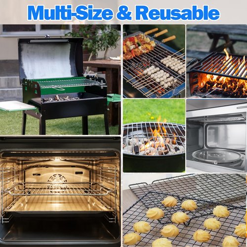 Palksky Oven Rack Cleaning Bags, Heavy Duty No Scrub Oven Rack Cleaning Bags, Reusable Leak-Resistant PE Bags for Deep Soaking Grill Grates, BBQ Racks, No Cleaner Included, 5 Pack