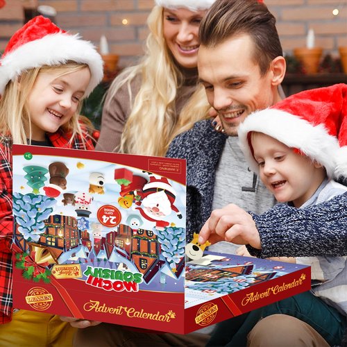 Christmas Advent Calendar 2025 with 24 Mochi Squishies Assorted Toys for Kids, 24 Days Christmas Thanksgiving Countdown Calendar, Xmas Stocking Stuffers Gifts for Boys Girls Christmas Party Favor