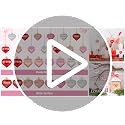56PCS Heart Ornaments Set for Valentine's Day Decorations