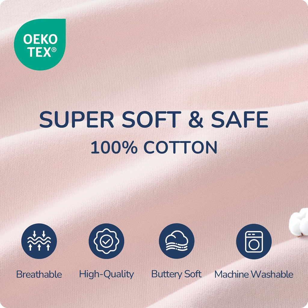 Skiennix Baby Sleep Sack - 0.5 Tog & 1.0 Tog Unisex Cotton Toddler Sleeping Bag | 2-Way Zipper Design