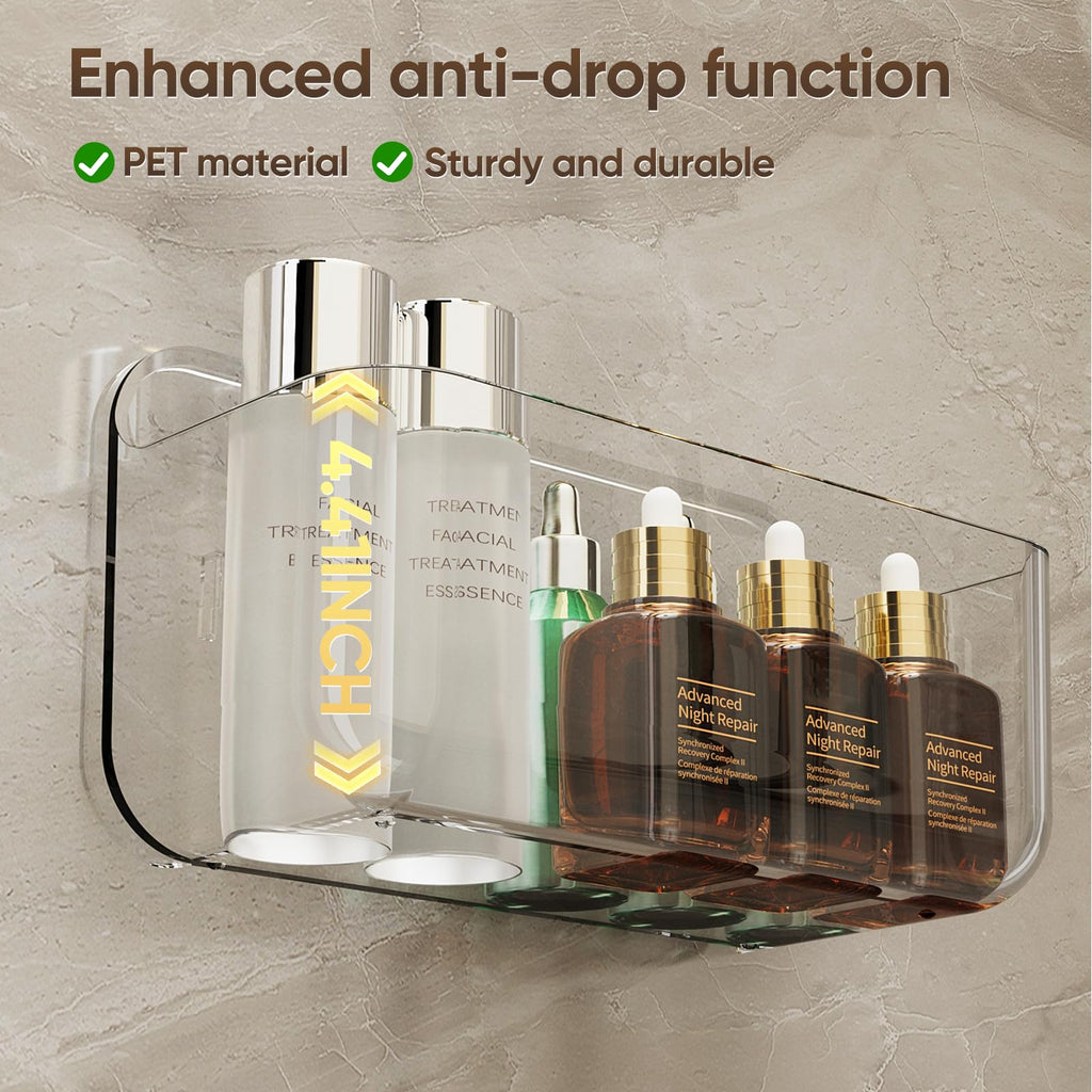 Plaitaoai Acrylic Shower Caddy,6 Pack Acrylic Rustproof Shower Organizer with Large Capacity,No Drilling Shelves for Bathroom Storage & Home Decor (Clear)