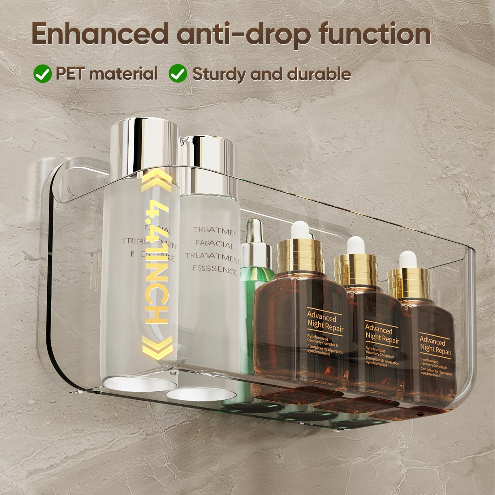 Plaitaoai Acrylic Shower Caddy,6 Pack Acrylic Rustproof Shower Organizer with Large Capacity,No Drilling Shelves for Bathroom Storage & Home Decor (Clear)
