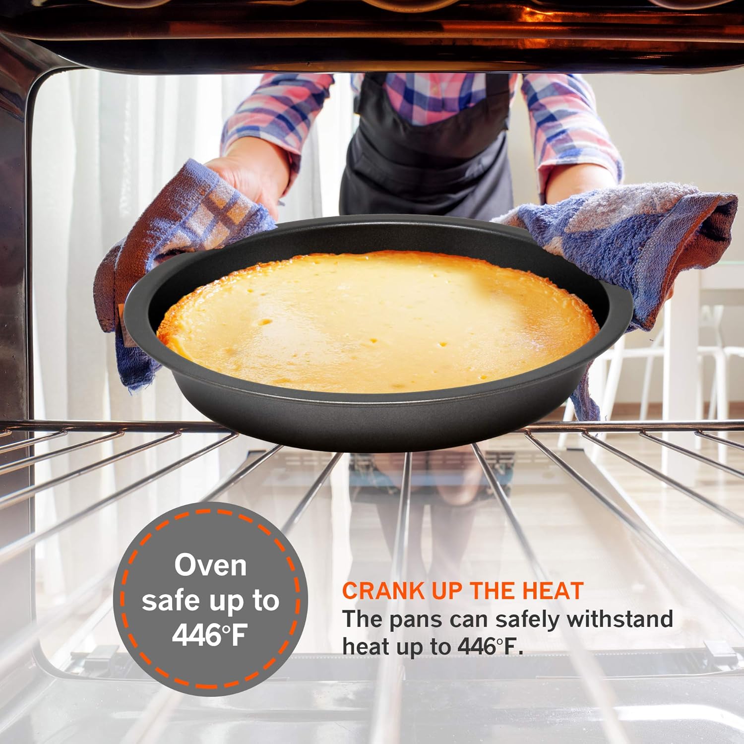PERLLI Non-Stick Bakeware Set - 6-Piece Carbon Steel for Even Heat Distribution, Oven Safe to 446°F - Gray