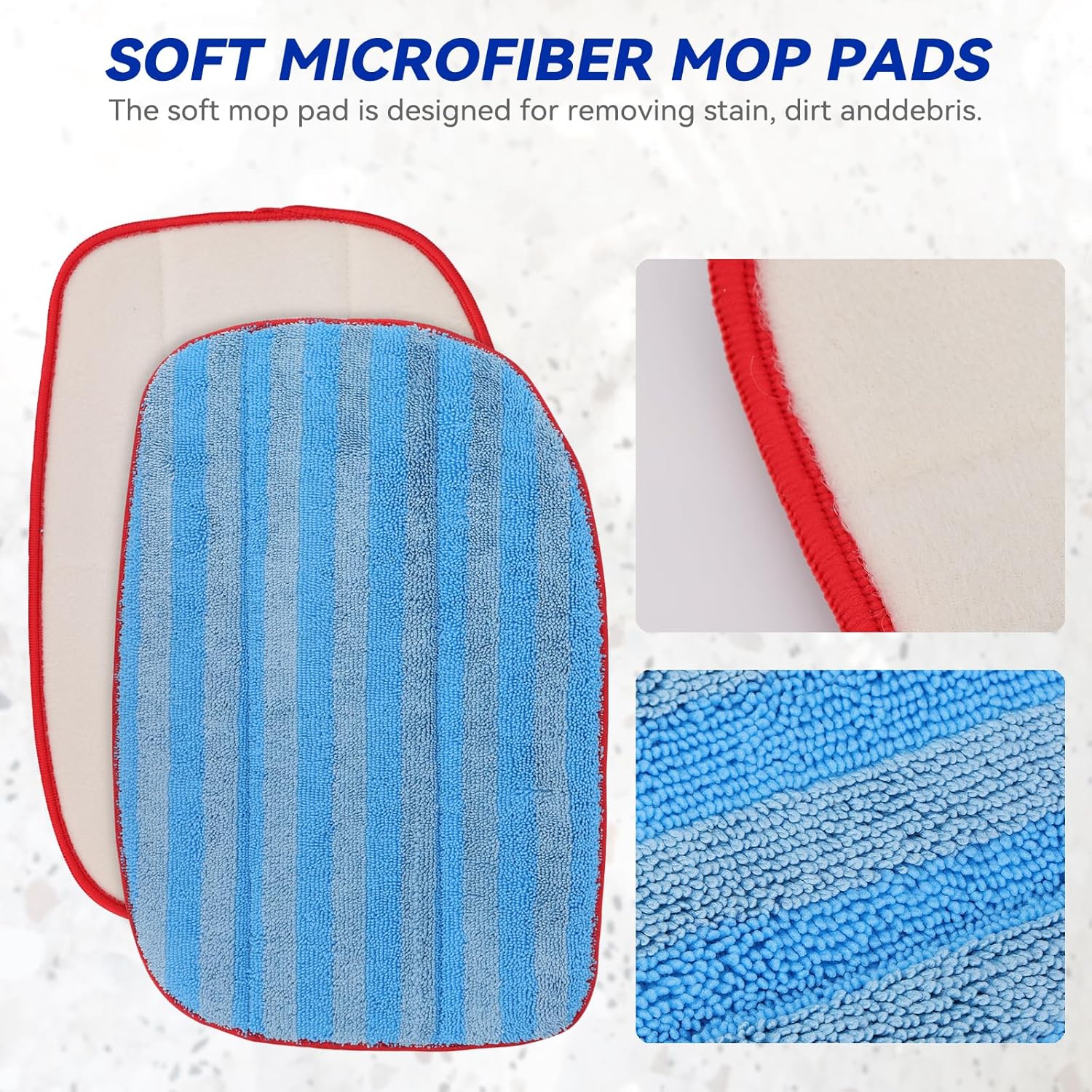 McCulloch Microfiber Steam Mop Pads - 6 Pack Reusable & Washable Replacement for MC1375/MC1385