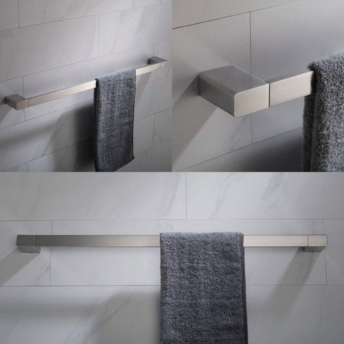 KRAUS Stelios 24-inch Bathroom Towel Bar, Brushed Nickel Finish, KEA-19937BN