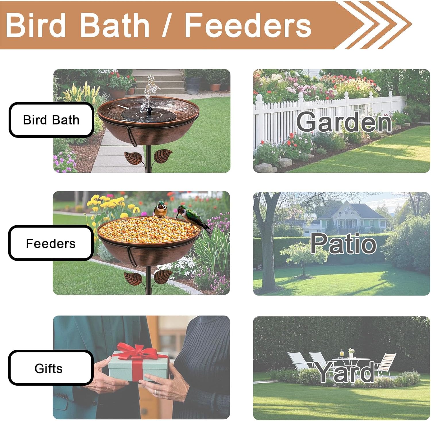 Skiennix 3" Deep Metal Bird Bath - Removable 13" Diameter Bowl with Stable Stake | Easy to Clean Garden Decor