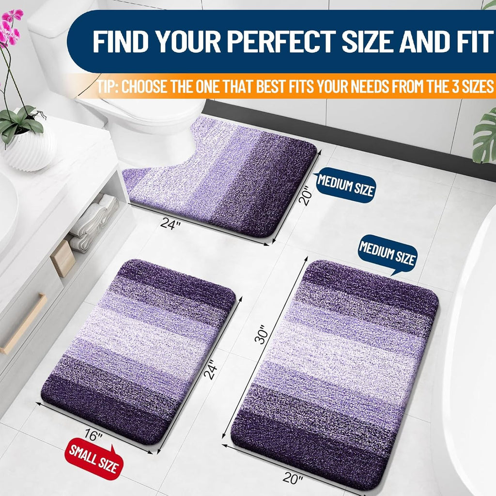 OLANLY Bathroom Rugs - Extra Soft Microfiber Mat | Quick Dry, Machine Washable, 30x20, Violet