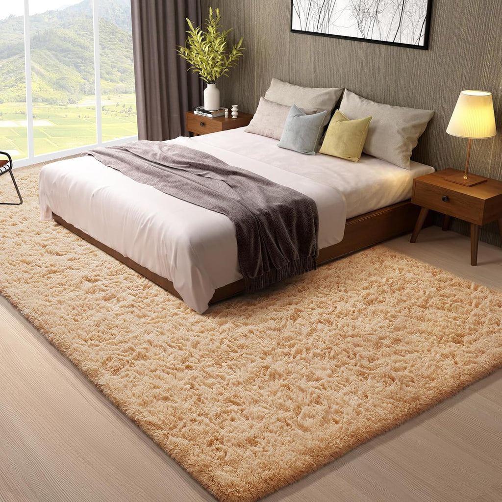 Ophanie 8x10 Beige Area Rug - Soft Shaggy Carpet for Living Room & Nursery | Cozy Indoor Decor