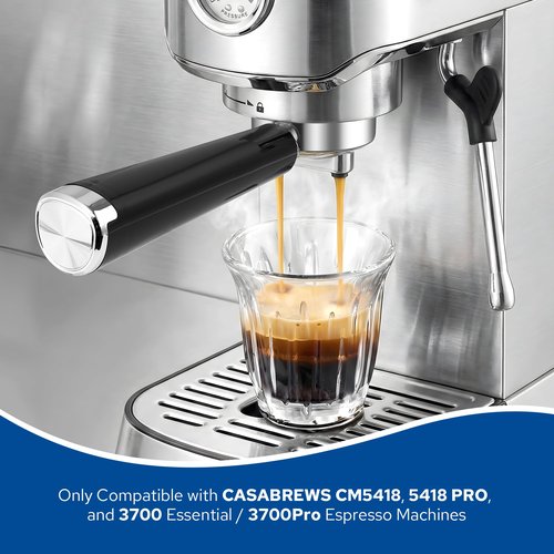 51mm Portafilter Set for CASABREWS CM5418, 5418 PRO, 3700 Essential/3700Pro and Gevi Espresso Machines, 3 Ears Portafilter with 2 Stainless Steel Filter Baskets (1-Cup Filter and 2-Cups Filter)